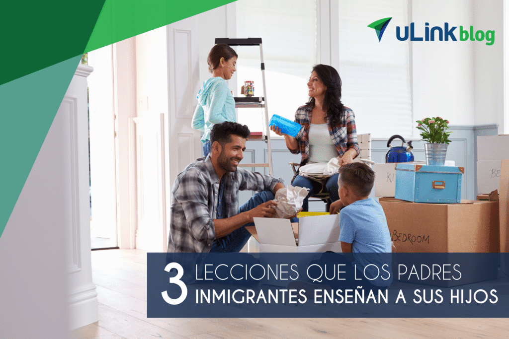 Familia de inmigrantes latinos con dos hijos que se mudan a su nuevo hogar