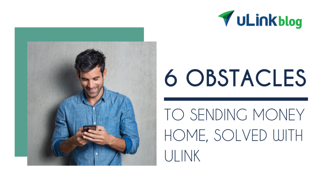 man sending money on mobile with ulink app